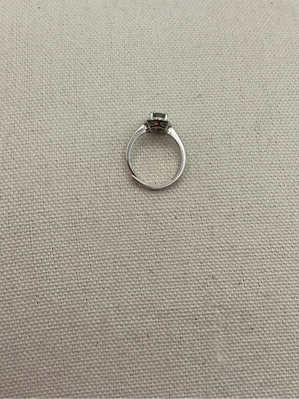 Sterling Silver Oval Emerald Gemstone Solitaire Ring